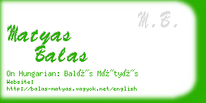 matyas balas business card